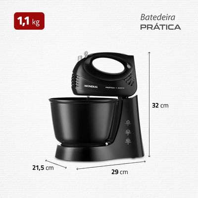 Batedeira Mondial Prática Preta B-44-B 110V