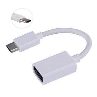 Cabo Otg Branco Tipo C Type C Pendrive Usb Fêmea