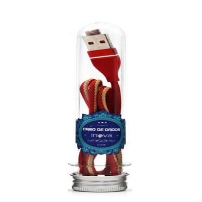 Cabo de Dados Usb Reforçado Flexivel  3.1 A TypeC  Vermelho