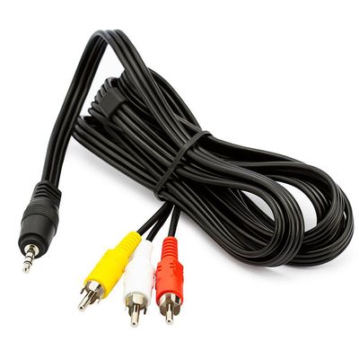 Cabo p2 X av 3 rca tv lcd gps dvd áudio vídeo