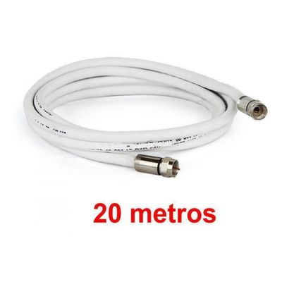 Cabo De Antena Coaxial Para Tv Digital E Sky Rg6 20m