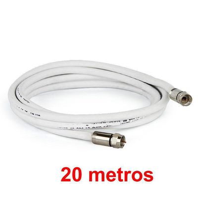 Cabo De Antena Coaxial Para Tv Digital E Sky Rg6 20m