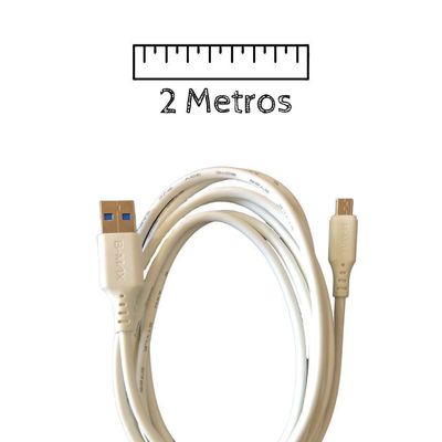 Cabo Usb Micro Usb 2 Metros V8 Reforçado Bmax