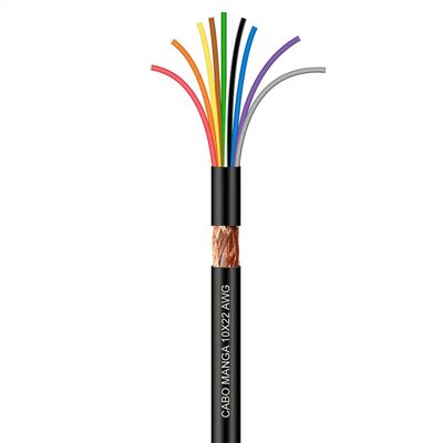 Cabo Manga 10x22 AWG - com Blindagem Preto - 20 Metros
