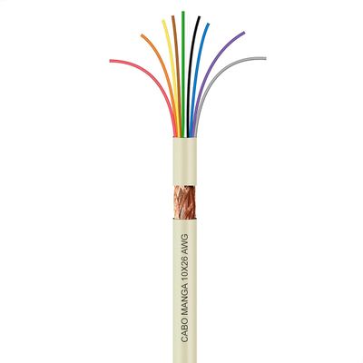 Cabo Manga 10x26 AWG - com Blindagem Bege - 1 Metro