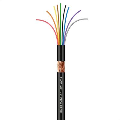 Cabo Manga 10x26 AWG - com Blindagem Preto - 50 Metros