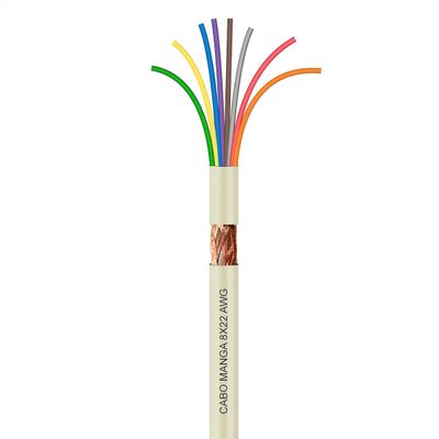 Cabo Manga 8X22 AWG - com Blindagem Bege - 5 Metros