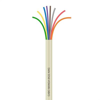 Cabo Manga 8X22 AWG - sem Blindagem Bege - 5 Metros