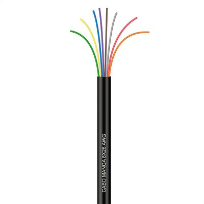Cabo Manga 8x26 AWG - sem Blindagem Preto - 4 Metros