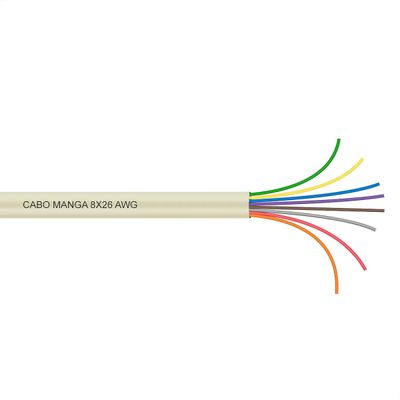 Cabo Manga 8x26 AWG - sem Blindagem Bege - 100 Metros