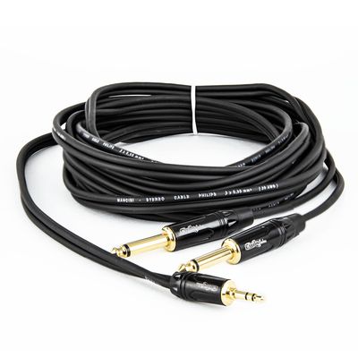 Cabo Adaptador P2 Estereo Para 2 P10 Mono - 10 Metros