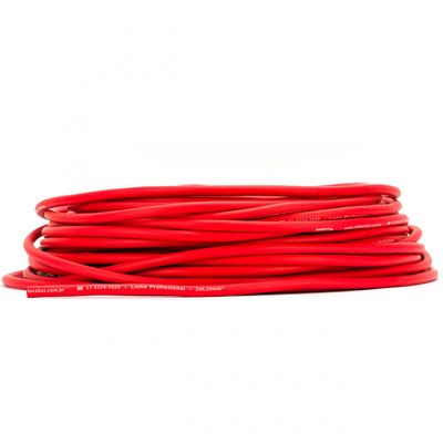 Cabo de Guitarra Blindagem Espiral 0.30 - Vermelho 100 MT