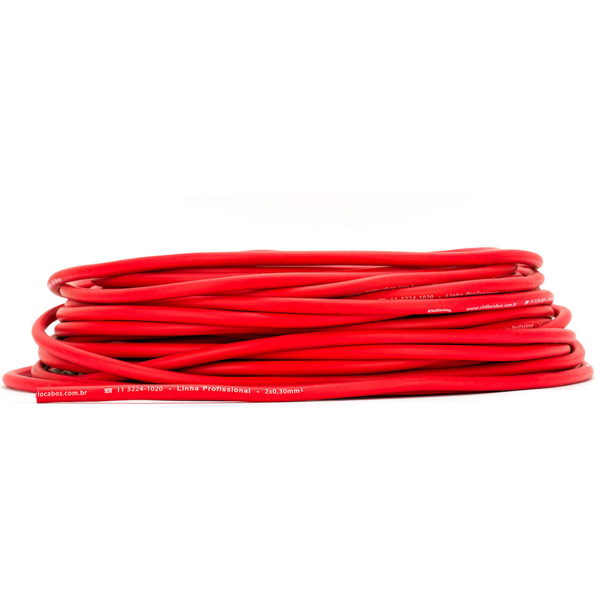 Cabo de Guitarra Blindagem Espiral 0.30 - Vermelho 4 Metros