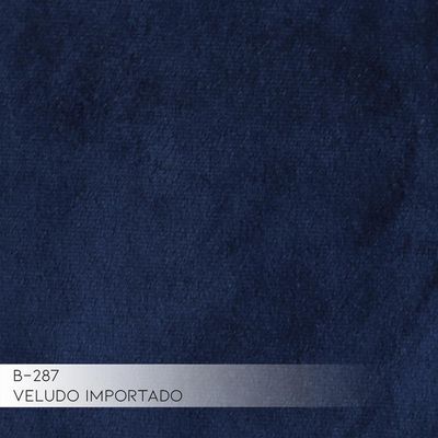 Sofá 4 Lugares com Chaise Base de Madeira 265 Cm Veludo Azul