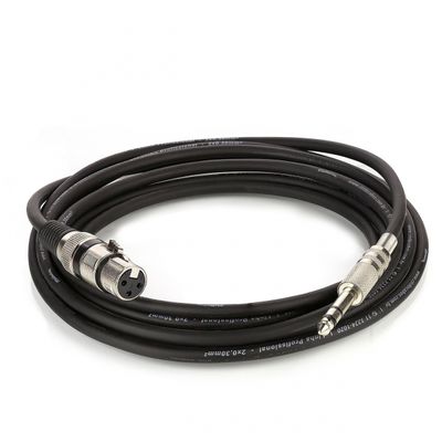Cabo de Microfone XLR para P10 Estereo - Preto - 10 Metros
