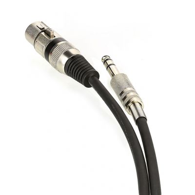 Cabo de Microfone XLR para P10 Estereo - Preto - 3 Metros