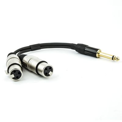 Cabo P10 para 2 XLR Fêmea Mono - 20 cm