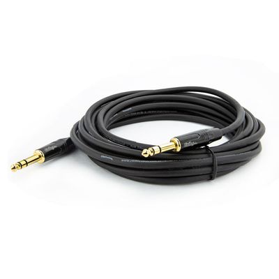 Cabo P10 para P10 Estereo Profissional - Preto 50 Metros