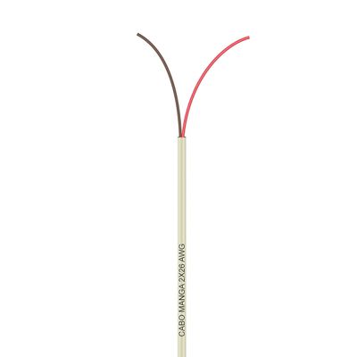 Cabo Manga 2X26 AWG - sem Blindagem Bege - 20 Metros