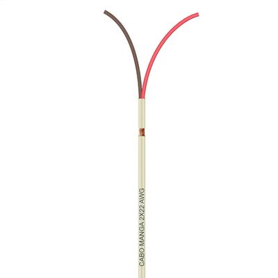 Cabo Manga 2x22 AWG - com Blindagem Bege - 10 Metros