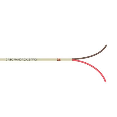 Cabo Manga 2x22 AWG - com Blindagem Bege - 10 Metros