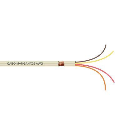 Cabo Manga 4x26 AWG - com Blindagem Bege - 100 Metros