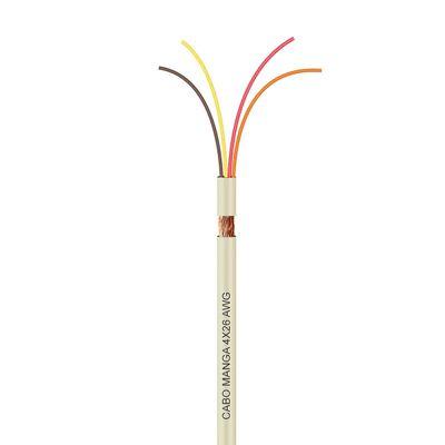 Cabo Manga 4x26 AWG - com Blindagem Bege - 100 Metros