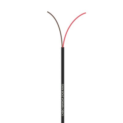 Cabo Manga 2X26 AWG - sem Blindagem Preto - 30 Metros