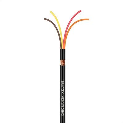 Cabo Manga 4x22 AWG - com Blindagem Preto - 20 Metros