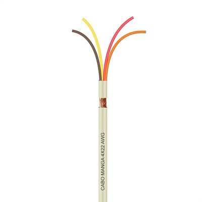 Cabo Manga 4x22 AWG - com Blindagem Bege - 100 Metros
