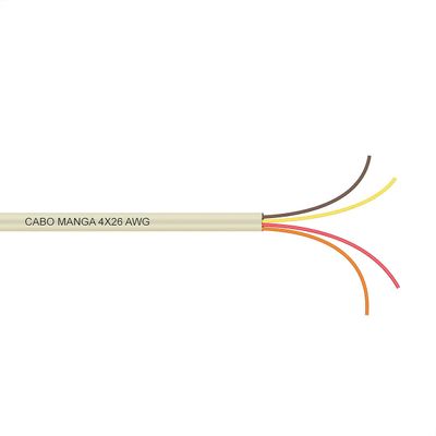 Cabo Manga 4x26 AWG - sem Blindagem Bege - 2 Metros