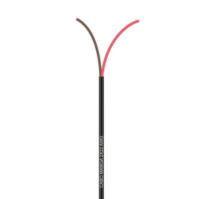 Cabo Manga 2X22 AWG - sem Blindagem Preto - 40 Metros