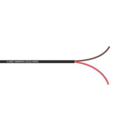 Cabo Manga 2X22 AWG - sem Blindagem Preto - 40 Metros
