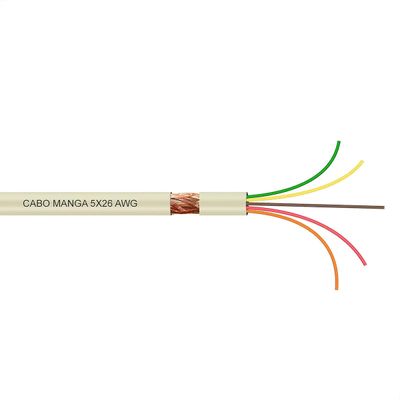 Cabo Manga 5x26 AWG - com Blindagem Bege - 50 Metros