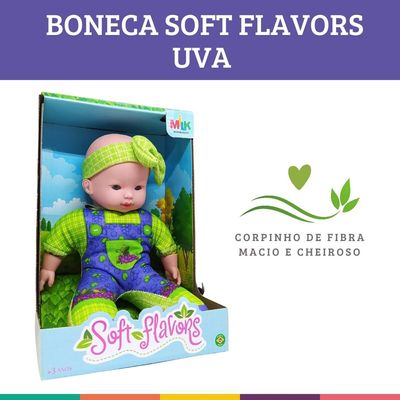 Boneca Soft Flavors Milk Uva 29Cm Coleção