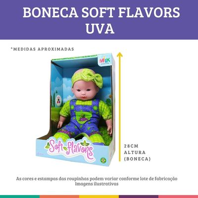 Boneca Soft Flavors Milk Uva 29Cm Coleção