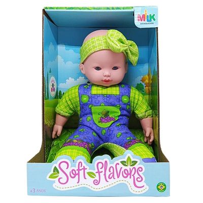 Boneca Soft Flavors Milk Uva 29Cm Coleção