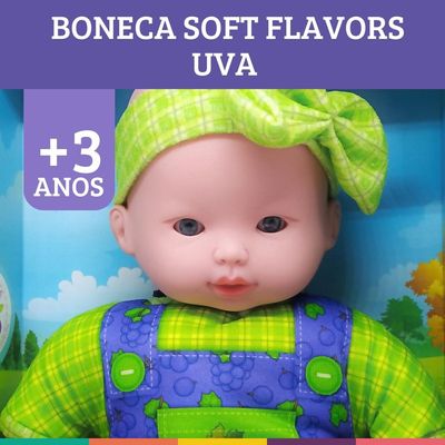 Boneca Soft Flavors Milk Uva 29Cm Coleção
