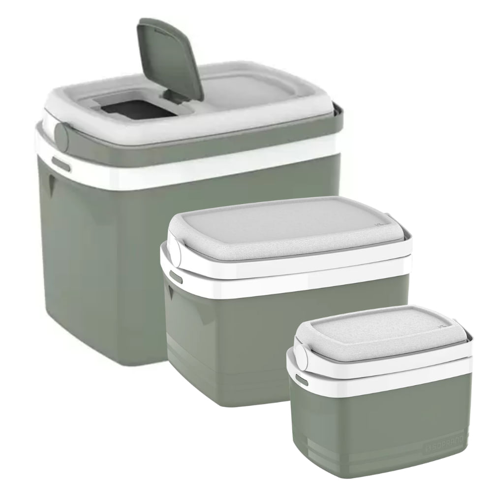 Caixa Térmica Combo com 32, 12, E 5L Cooler Soprano Verde Figo