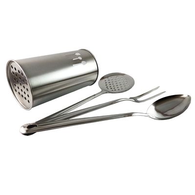 Conjunto de Utensílios Aço Inox Com Copo 5 Peças Wincy
