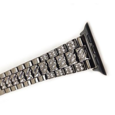 Pulseira Relogio Smartwatch Luxo Pedra Strass Aço 3 Elos