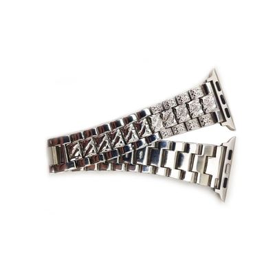 Pulseira Relogio Smartwatch Pedra Strass Aço 3 Elos