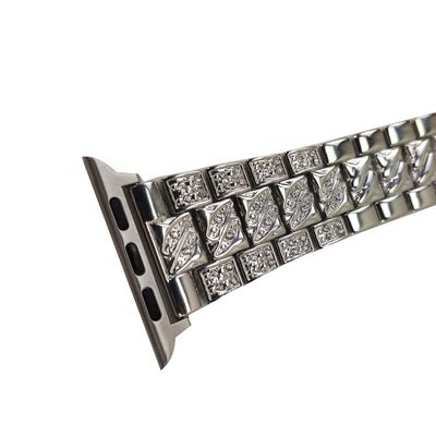Pulseira Relogio Smartwatch Pedra Strass Aço 3 Elos
