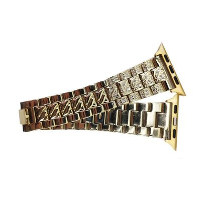 Pulseira Relogio Smartwatch Pedra Strass Aço 3 Elos