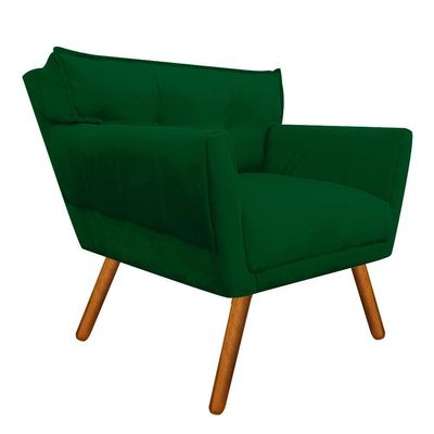 Kit 01 Namoradeira E 02 Poltronas Anitta Castanho Verde