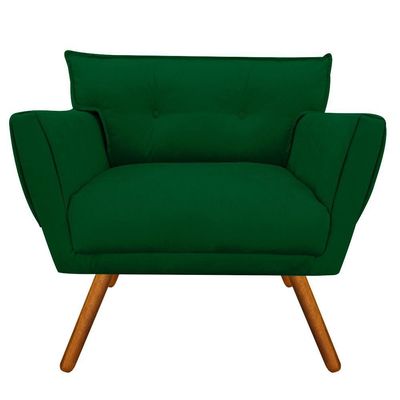 Kit 01 Namoradeira E 02 Poltronas Anitta Castanho Verde
