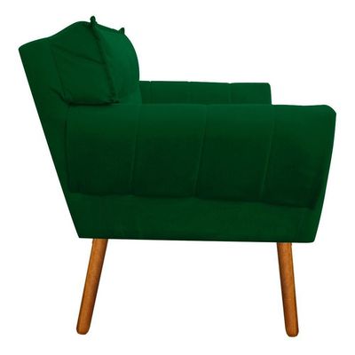 Kit 01 Namoradeira E 02 Poltronas Anitta Castanho Verde