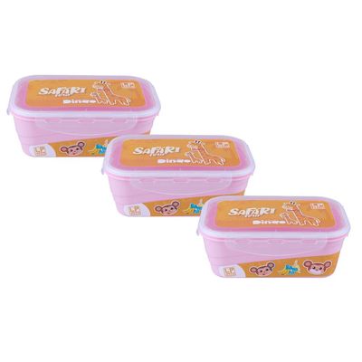Conjunto com 3 Potes Herméticos Rosa LP House
