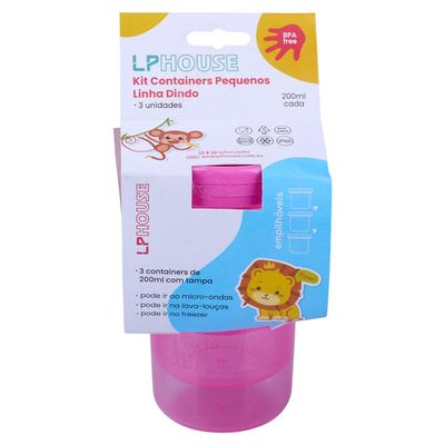 Kit com 3 Porta Condimentos Pequenos Rosa LP House