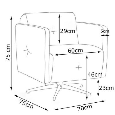 Kit 4 Poltronas Giratória Astana Couro Marrom Bicolor